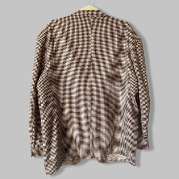 Vintage Evan Picone Pure  Wool Houndstooth Twill Blazer Union Made in USA - Picture 2 of 15